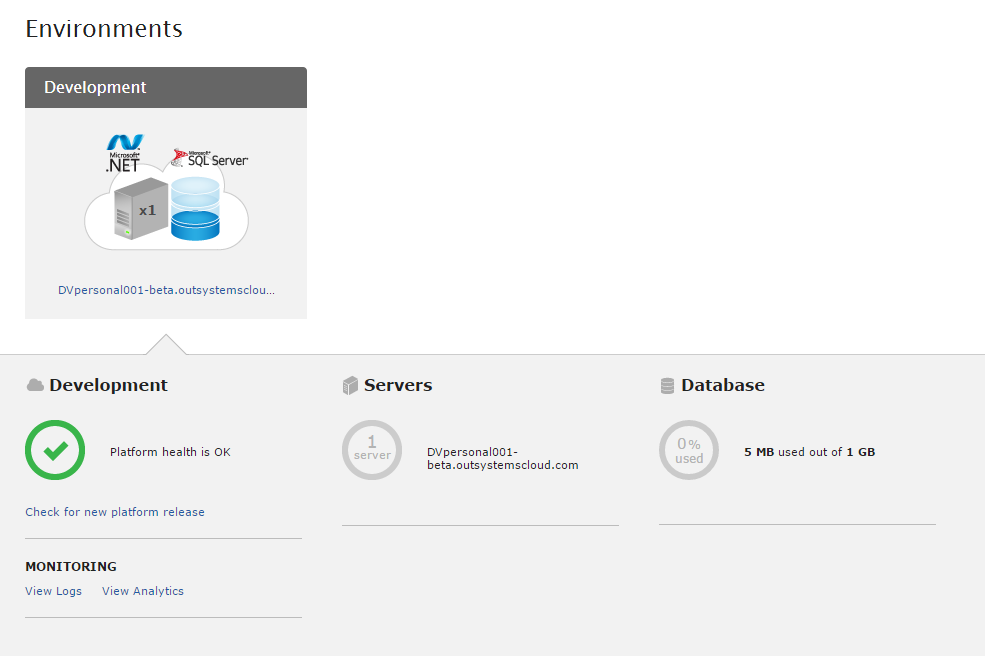 Upgrade a personal environment to the latest version OutSystems Support