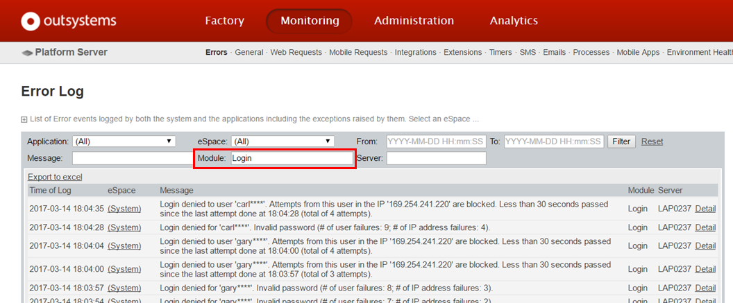 Protection against Brute Force Attacks - OutSystems 10 Documentation