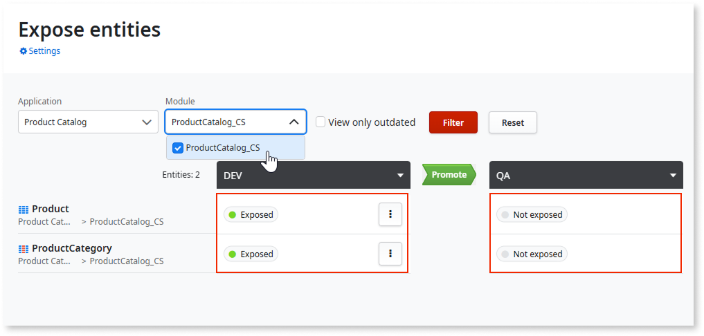 Expose O11 entities to ODC - ODC Documentation