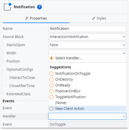Notification - OutSystems 11 ドキュメンテーション