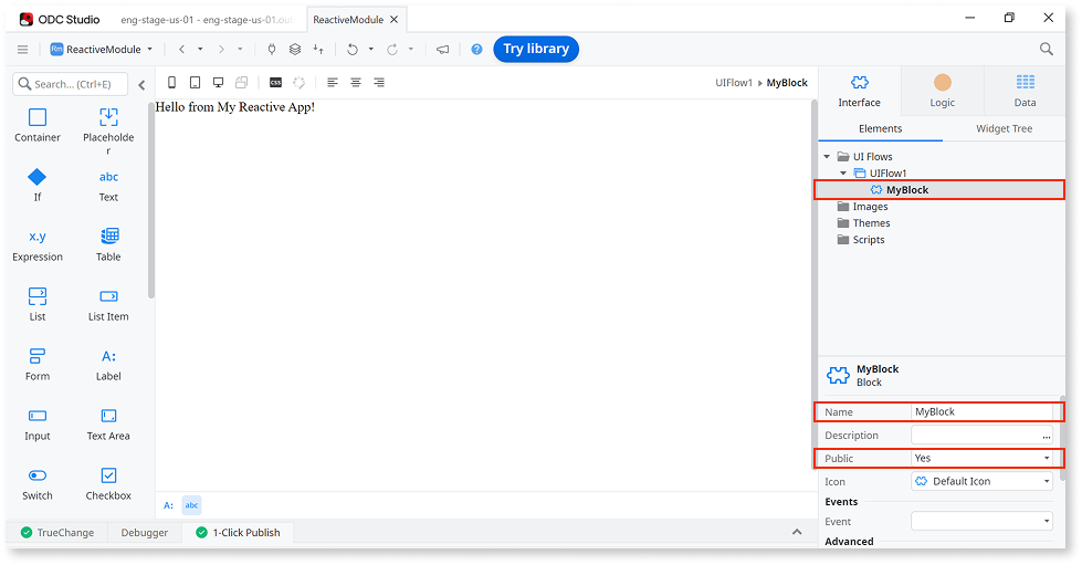 画面ブロックを作成して再利用する - ODC Documentation