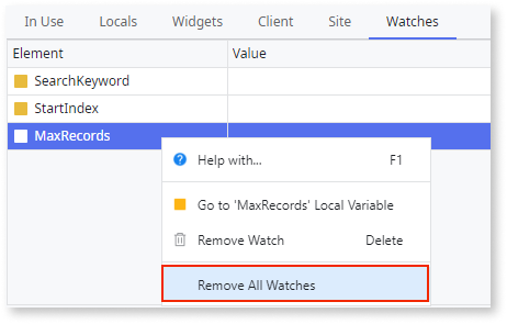 Watches - OutSystems 11 Documentation