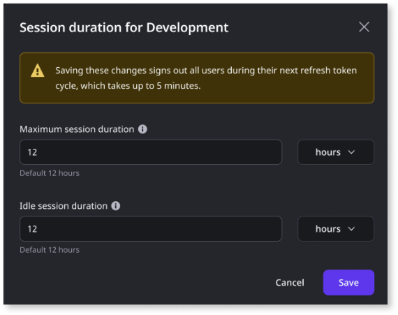 Configure user session - ODC Documentation