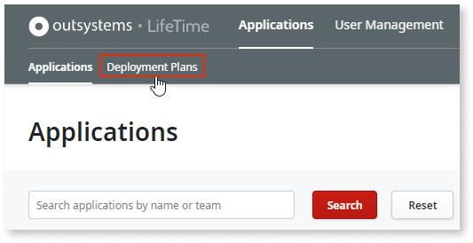 Deployment Plans - OutSystems 11 Documentation